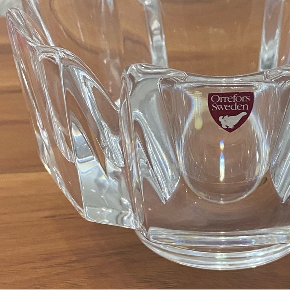 Vintage Orrefors Sweden Signed LH 1384-121 Lars Hellsten 6” Corona Crystal Bowl - Picture 9 of 16